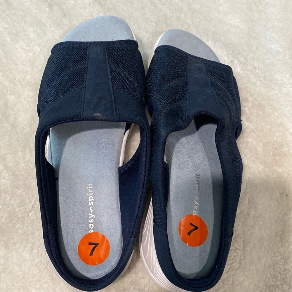 Easy Spirit Women's Tine2 Slide Sandal, Navy Blue, Size 7